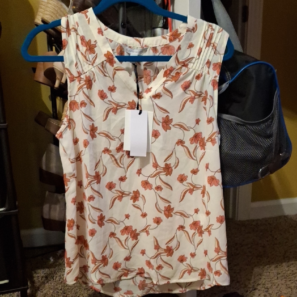 41 Hawthorn Floral Blouse - Cream and Orange